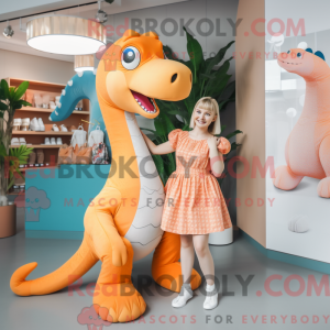 Peach Diplodocus mascot...