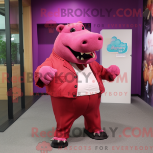 Magenta flodhest maskot...