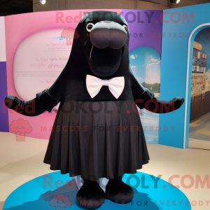 Black Walrus mascot costume...