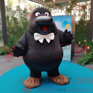 Black Walrus mascot costume...