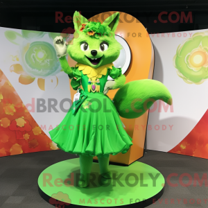 Lime Green Fox mascot...
