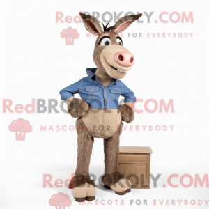 Tan Donkey-maskotdraktfigur...