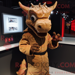 Brauner Drache Maskottchen...