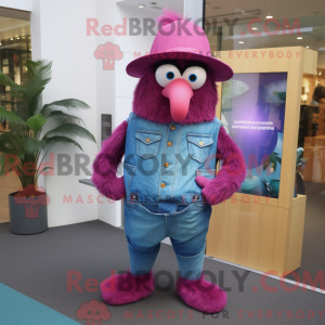 Magenta Kiwi mascot costume...
