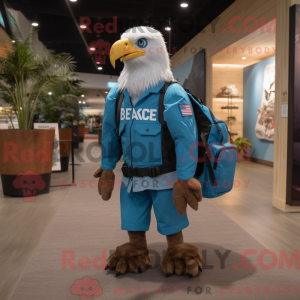 Sky Blue Bald Eagle maskot...