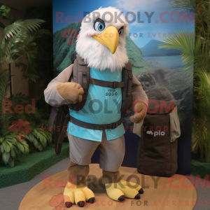 Sky Blue Bald Eagle mascot...