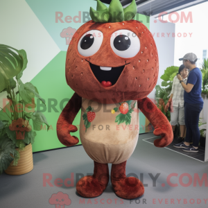 Brun jordbær maskot kostume...
