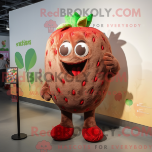 Brown Strawberry mascot...