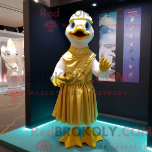 Gold Geese mascot costume...