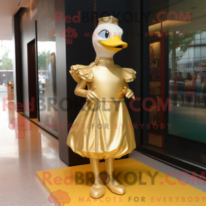 Gold Geese mascot costume...