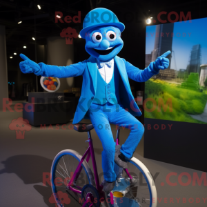 Blue Unicyclist mascot...