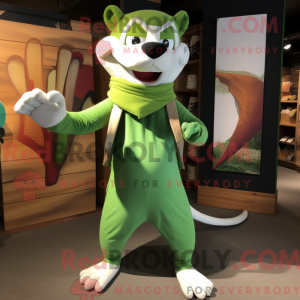 Green Weasel mascot costume...