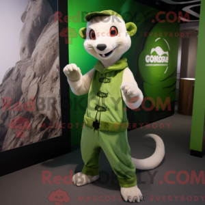 Grønn Weasel maskot kostyme...
