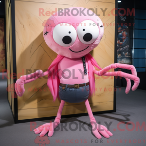 Roze Spider mascottekostuum...
