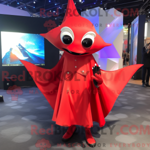 Red Manta Ray mascot...