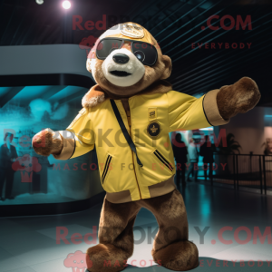 Yellow Sloth mascot costume...