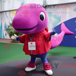 Magenta hvalmaskotkostyme...