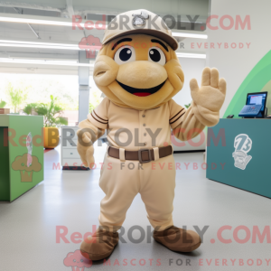 Beige Baseball Glove mascot...