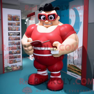 Red Strongman mascot...