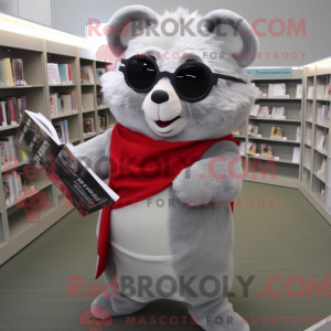 Sølv hamster maskot drakt...