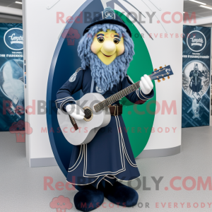 Navy Celtic Harp mascot...