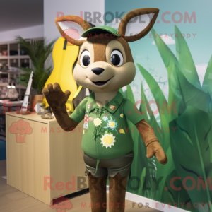 Olive Deer mascot costume...