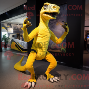 Gul Deinonychus maskot...