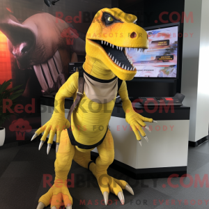 Gul Deinonychus maskot...