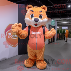 Peach Puma mascot costume...