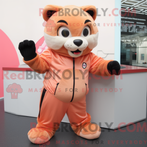 Peach Puma Maskottchen...