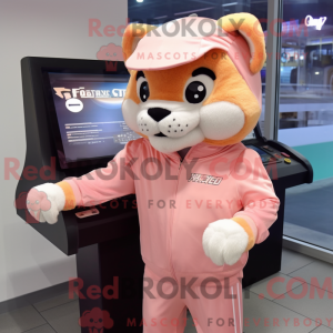 Peach Puma mascot costume...