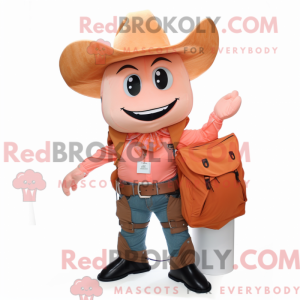 Peach Cowboy mascot costume...