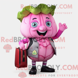 Pink Cabbage maskot kostume...