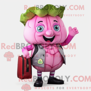 Rosa kål-maskotdraktfigur...