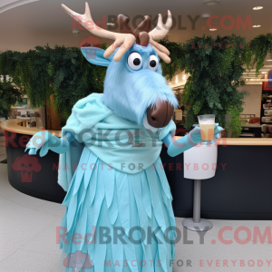 Sky Blue Irish Elk mascot...