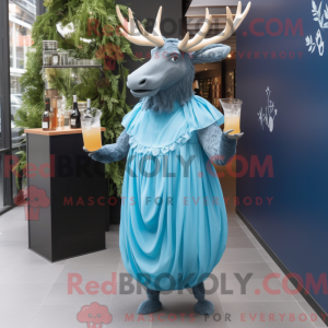 Sky Blue Irish Elk mascot...