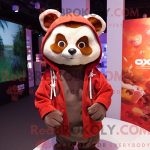Beige Red Panda mascot...