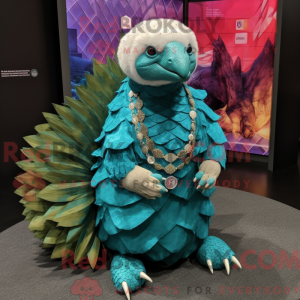 Turquoise Pangolin mascot...