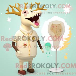 Cream Elk maskot kostume...