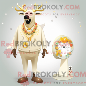 Cream Elk maskot kostume...