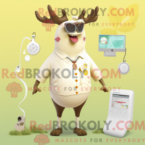 Cream Elk mascot costume...