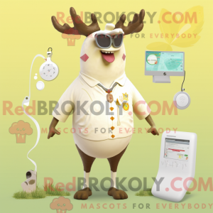 Cream Elk maskot kostume...