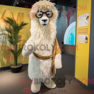 Cream Llama mascot costume...