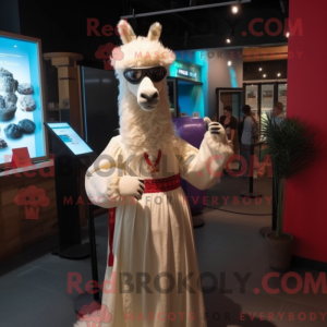 Cream Llama mascot costume...