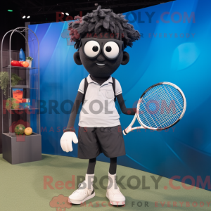 Black Tennis Racket mascot...