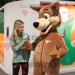 Brun Dingo maskot kostume...