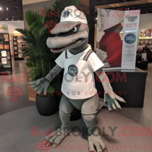 Gray Spinosaurus mascot...