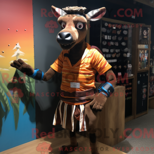 Brun Okapi maskot kostume...