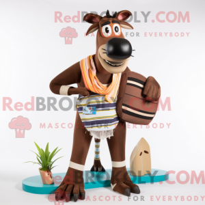 Brown Okapi mascot costume...