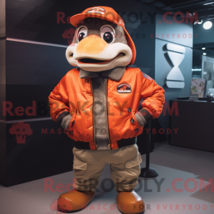 Orange Cod Maskottchen...